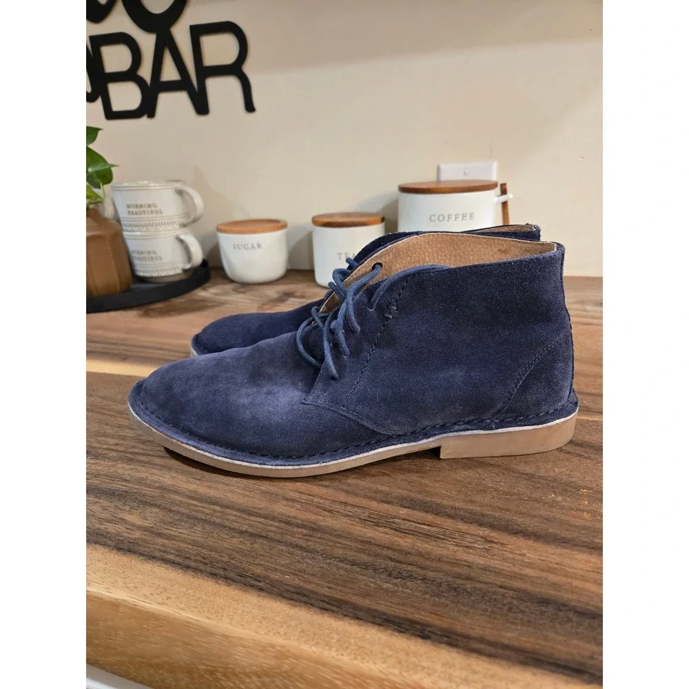Nunn Bush‎ Mens Dark Blue Suede Chukka Boots Size 9.5 M